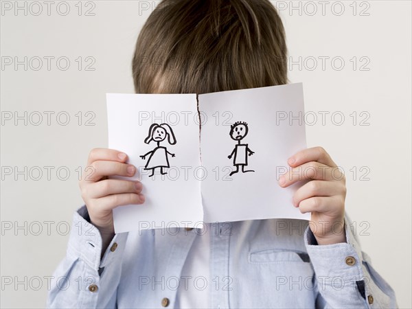 Child with separated family draw