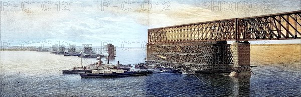 Construction of the new bridge between Sysran and Samara over the Volga