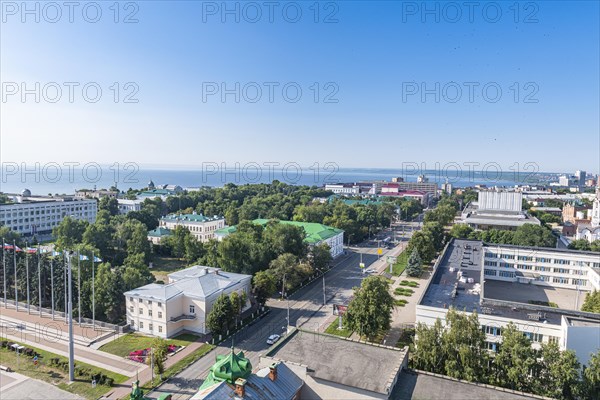 Overlook over Ulyanovsk and the Volga river