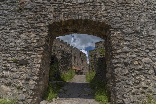Entrance gate to the medieval castle ruins of Eisenberg