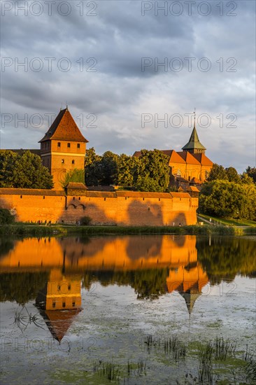 Unesco world heritage sight Malbork castle at sunset