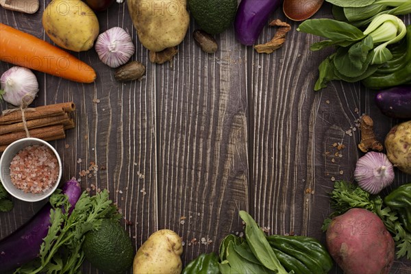 Top view frame mix vegetables. Resolution and high quality beautiful photo