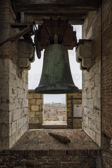 Detail of the bell from the Torre del Mangia