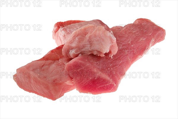 Raw fresh pork fillet isolated on white