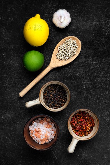 Assortment of basic spice for fish