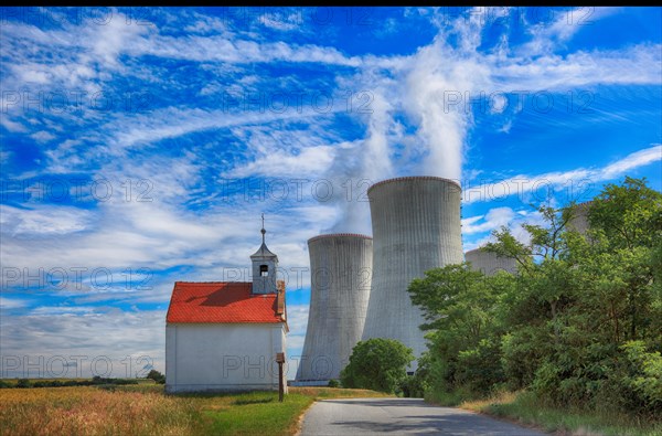 Small abandoned chapel in front of the power plant