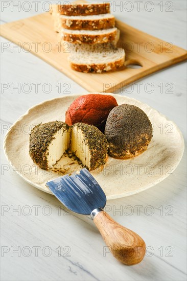 Cottage cheese balls mixed with spice and herbs