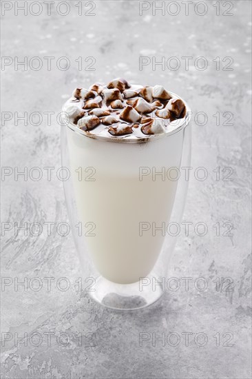 Milkshake with vegetable whipped cream foam