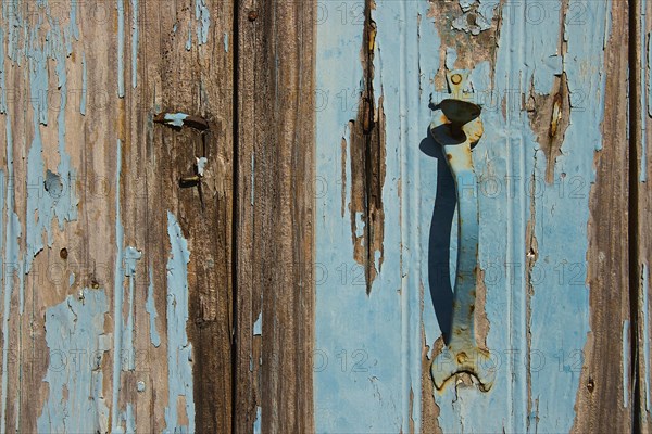 Blue wooden door