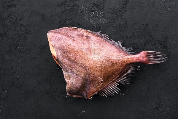 Raw crimson sea bream on black concrete background