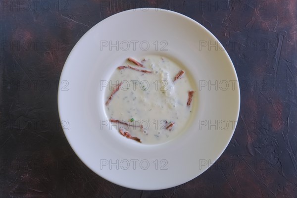 Traditional cold belorussian soup with beef