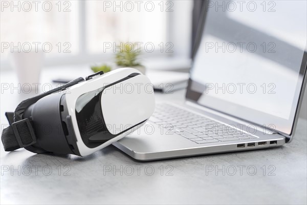 Virtual reality headset laptop. Resolution and high quality beautiful photo