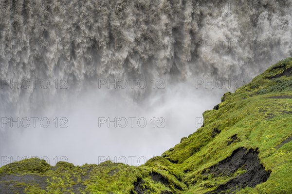 Canyon with falling water masses