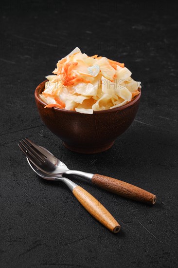 ?lay bowl with homemade pickled cabbage