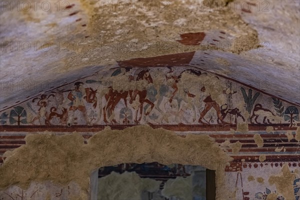 Beautiful wall paintings in the Necropolis of Tarchuna