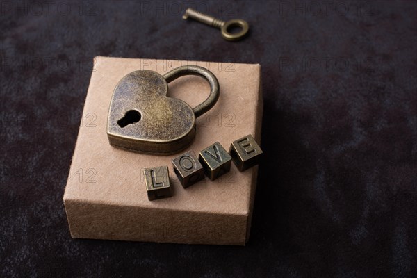 Love shaped padlock