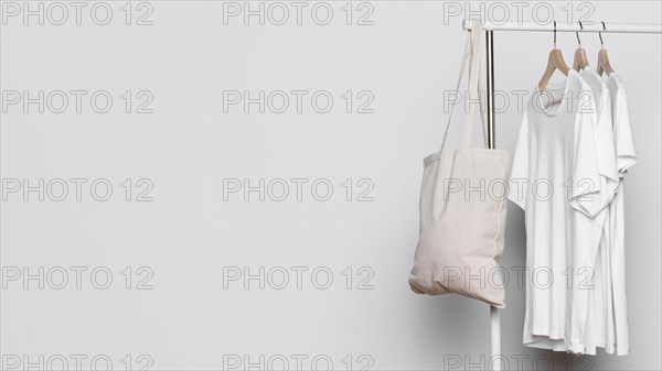Tote bags white shirts copy space background. Resolution and high quality beautiful photo