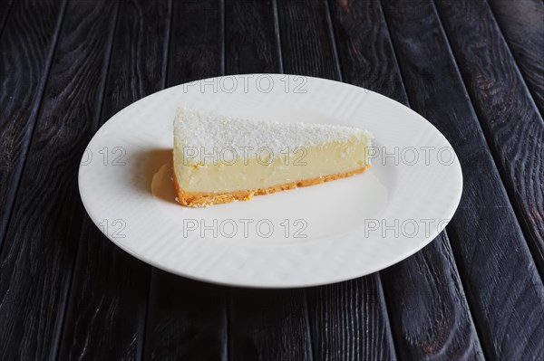 Classic cheesecake on plate