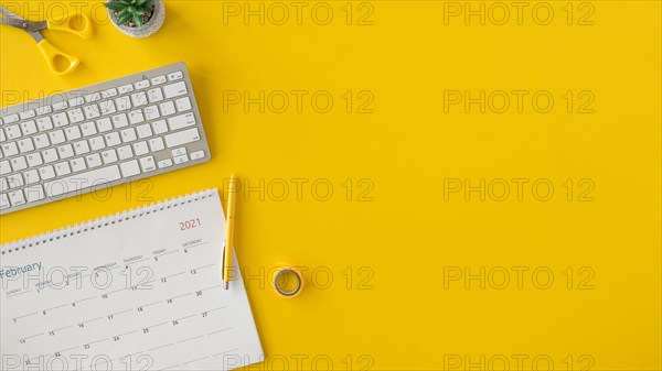 Top view calendar copy space. Resolution and high quality beautiful photo