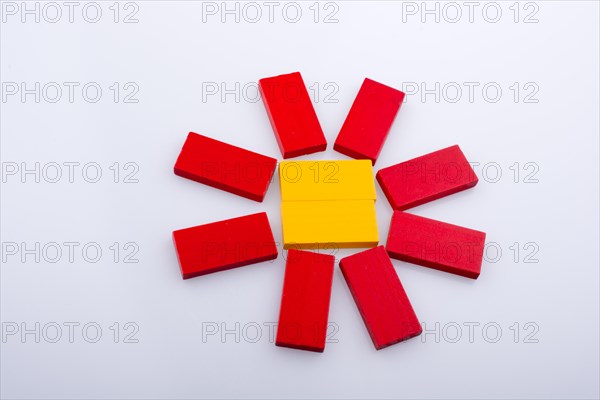 Colorful Domino Blocks on a white background