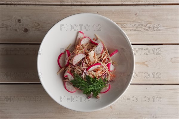 Portion of salad with radish