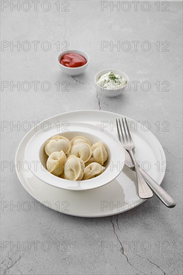 Frozen semifinished dumplings stuffed with beef meat