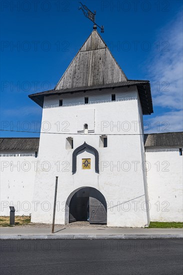 The outer walls of the kremlin of the Unesco site Pskov