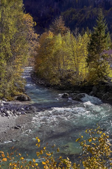 The Ostrach in the autumnal Ostrachtal