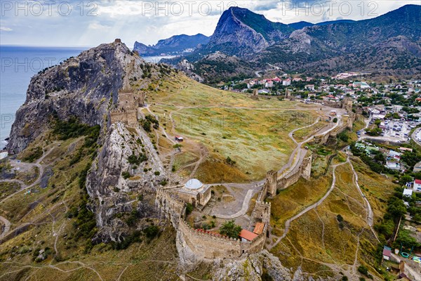 Aerial of the Genoese fortress of Sudak