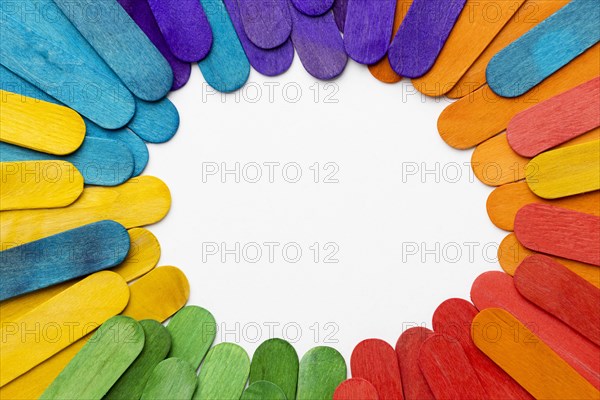 Top view colorful sticks with copy space. Resolution and high quality beautiful photo