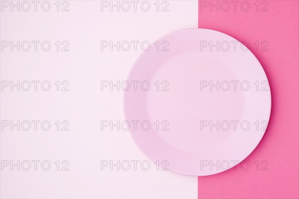 Top view pink plate table. Resolution and high quality beautiful photo