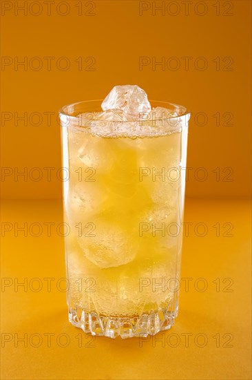 Glass of lemonade with ice