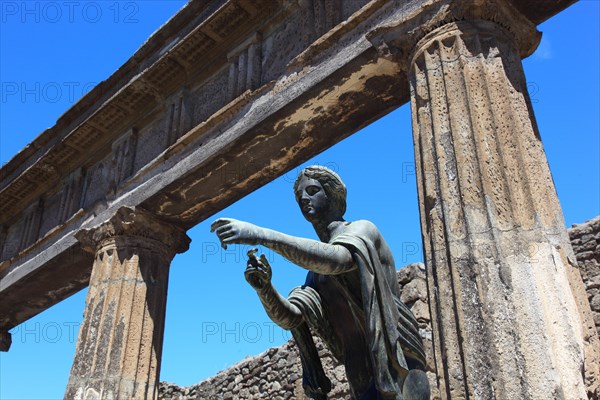 Statue of Apollo at the 120 BC Temple of Apollo dedicated to the Greco-Roman god