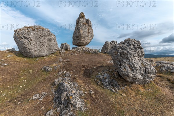 Strangely shaped rocks in the chaos of Nimes le Vieux in the Cevennes National Park. Unesco World Heritage. Fraissinet-de-Fourques