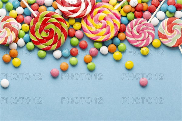 Delicious candy concept with copy space