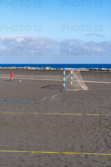 Football pitch on the beach of the capital Santa Cruz