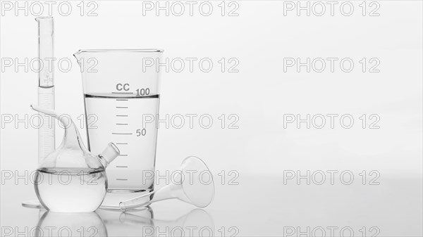 Chemicals composition lab with copy space