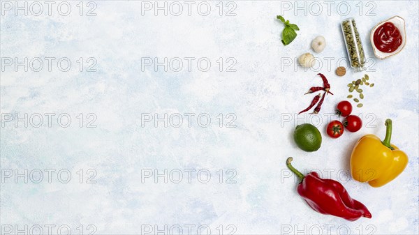 Fresh colourful ingredients mexican cuisine