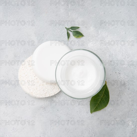 Top view cream cotton pad. Resolution and high quality beautiful photo