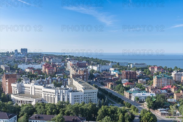Overlook over Ulyanovsk and the Volga river