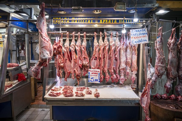 Raw meat at a stall