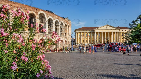 Arena di Verona and Palazzo Barbieri at Piazza Bra