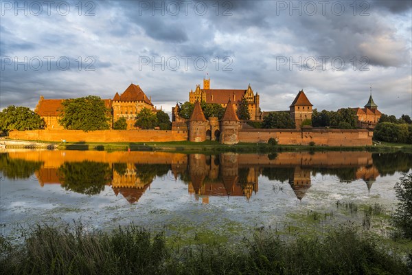 Unesco world heritage sight Malbork castle at sunset