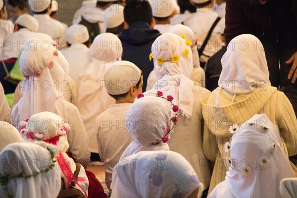 Small girls with hijab in a big mosque