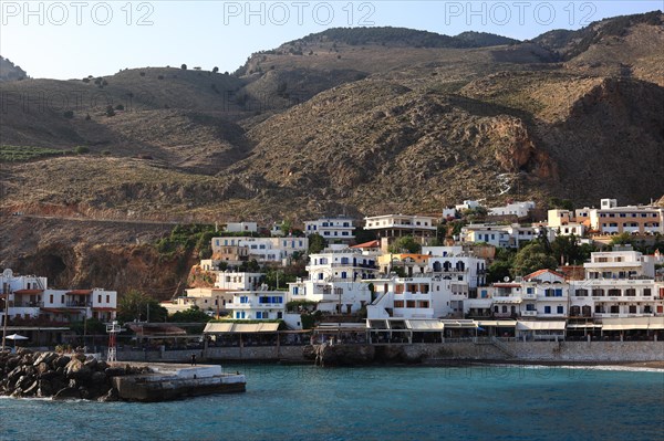 Coastal village of Chora Sfakion in the southwest of the island on the Libyan Sea