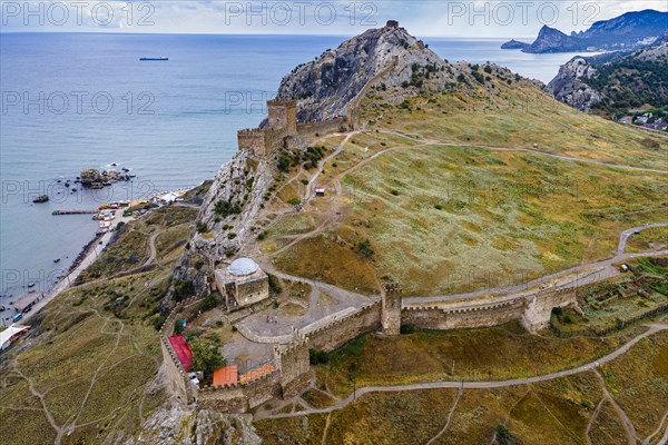 Aerial of the Genoese fortress of Sudak