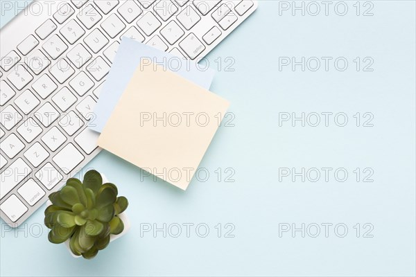 Top view office desk assortment with copy space. Resolution and high quality beautiful photo