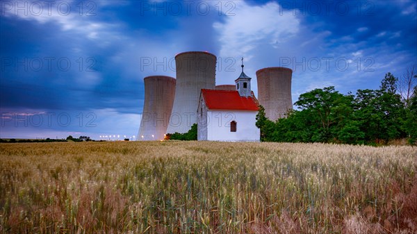 Small abandoned chapel in front of the power plant