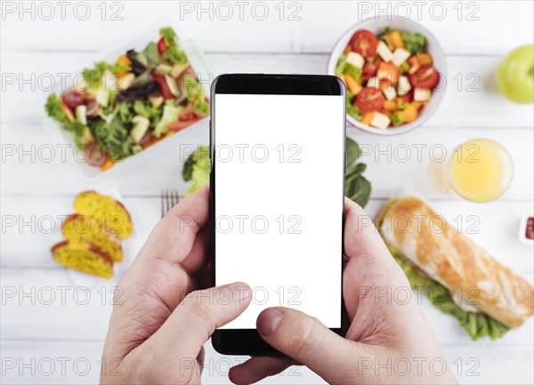 Person taking photo delicious healthy snack