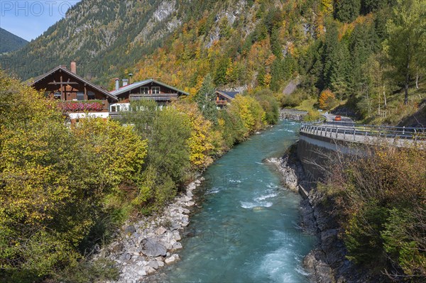 The Ostrach in the autumnal Ostrachtal